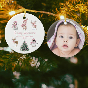 Foto Mein erstes Weihnachten Individuelle Baby Mäd Keramik Ornament