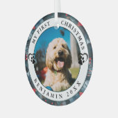 Foto mein erstes Weihnachten Ornament Aus Glas (Vorderseite links)