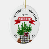 Foto meine erste Weihnachtszeit als Tante Keramik Ornament (Rechts)