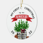 Foto meine ersten Weihnachten als Onkel Keramik Ornament (Links)