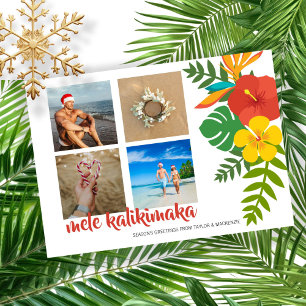 Foto Mele Kalikimaka Blume Personalisiert Feiertagskarte