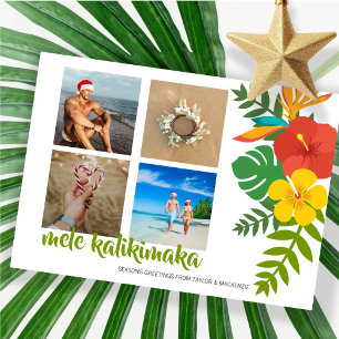 Foto Mele Kalikimaka Blume Personalisiert Feiertagskarte