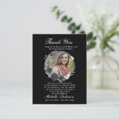 Foto Memorial Black and White Dankycard Dankeskarte (Stehend Vorderseite)