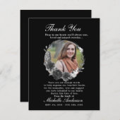 Foto Memorial Black and White Dankycard Dankeskarte (Vorne/Hinten)