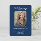 Foto Memorial Blue White Order of Service Programm (Stehend Vorderseite)