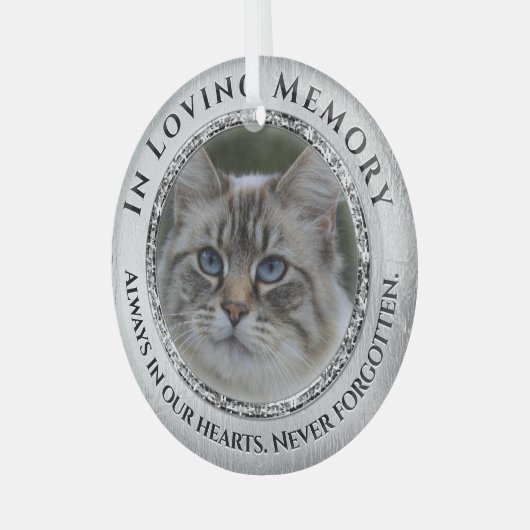 Foto Memorial Cat / Pet Ornament Aus Glas (Vorderseite links)