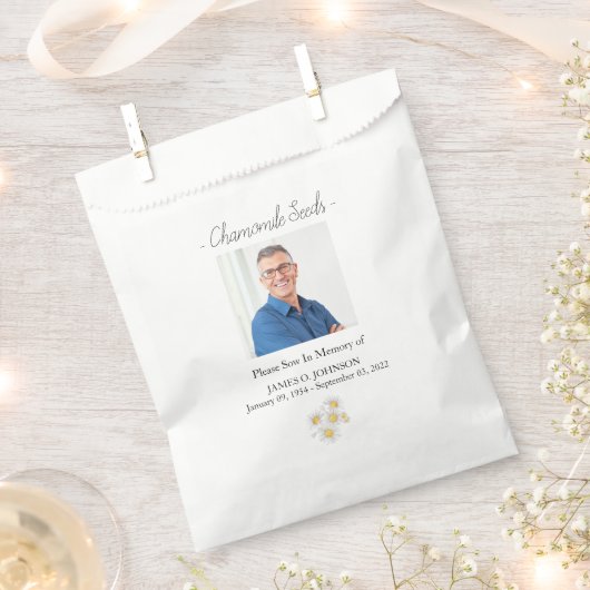 Foto Memorial Chamomile Seed Beerdigung Geschenktütchen (Ausgeschnitten)