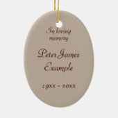 Foto-Memorial / Erinnerung Keramik Ornament (Hinten)