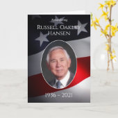 Foto Memorial Foldover Cards | Patriotisches Milit Karte (Gelbe Blume)