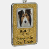 Foto Memorial Gold Glitzer Dog Rahmen-Ornament Silber (Rechts)