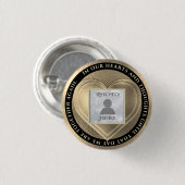 Foto Memorial Gold Heart Keychain Button (Vorne & Hinten)