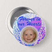 Foto Memorial Heart Angel Wings Button (Vorne & Hinten)