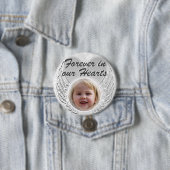 Foto Memorial Heart Angel Wings Button (Beispiel)