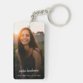 Foto-Memorial | In Love Memory Modern Script Schlüsselanhänger (Rückseite)