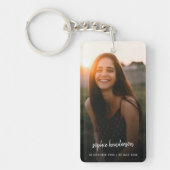 Foto-Memorial | In Love Memory Modern Script Schlüsselanhänger (Vorderseite)