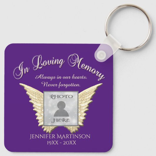 Foto Memorial in Love Memory Schlüsselanhänger (Rückseite)
