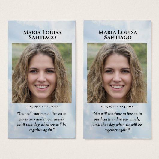 Foto Memorial Keepake (Vorne & Hinten)