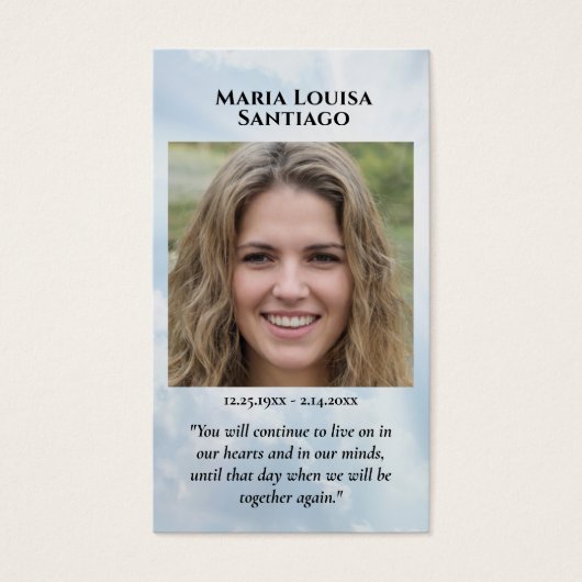 Foto Memorial Keepake (Vorderseite)