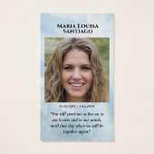 Foto Memorial Keepake (Rückseite)