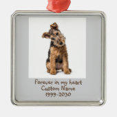 Foto-Memorial Keepake-Dog Ornament Aus Metall (Vorne)