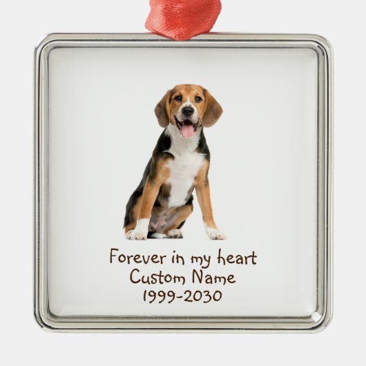 Foto-Memorial Keepake-Dog Ornament Aus Metall (Vorne)