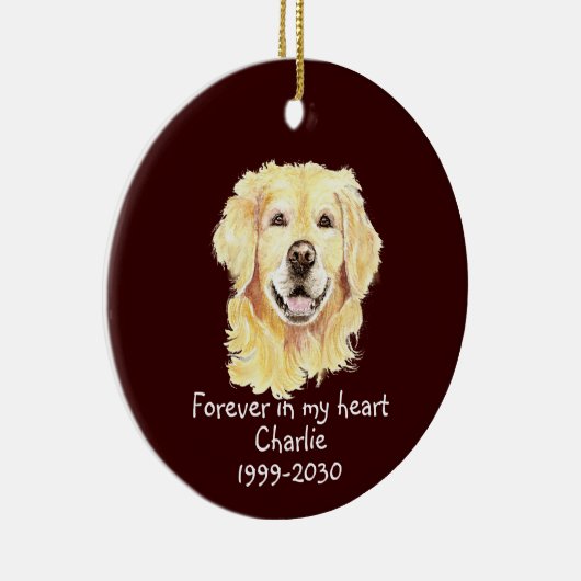 Foto-Memorial Keepake Pet Hund Keramik Ornament (Rechts)