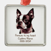 Foto-Memorial Keepake Pet Hund Ornament Aus Metall (Vorne)