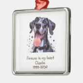 Foto-Memorial Keepake Pet Hund Ornament Aus Metall (Links)