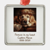 Foto-Memorial Keepake Pet Hund Ornament Aus Metall (Vorne)