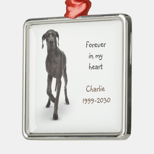 Foto-Memorial Keepake Pet Hund Ornament Aus Metall (Links)