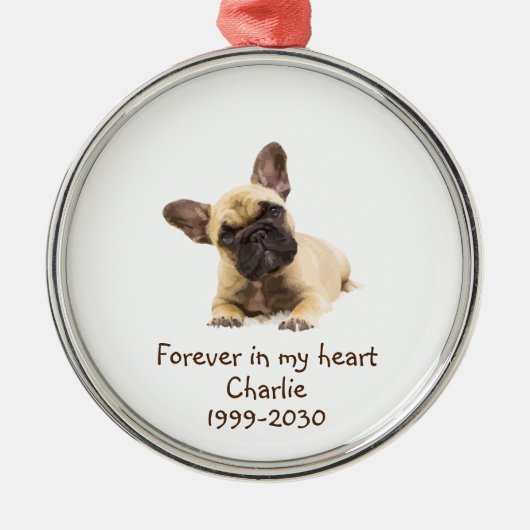 Foto-Memorial Keepake Pet Hund Ornament Aus Metall (Vorne)