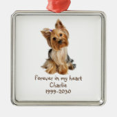 Foto-Memorial Keepake Pet Hund Ornament Aus Metall (Vorne)