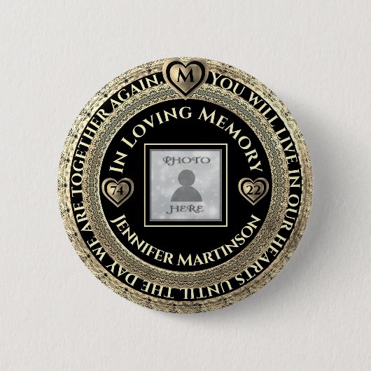 Foto Memorial Love Memory Button (Vorderseite)