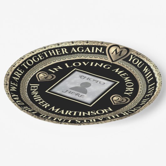 Foto Memorial Love Memory Pappteller (Schrägansicht)