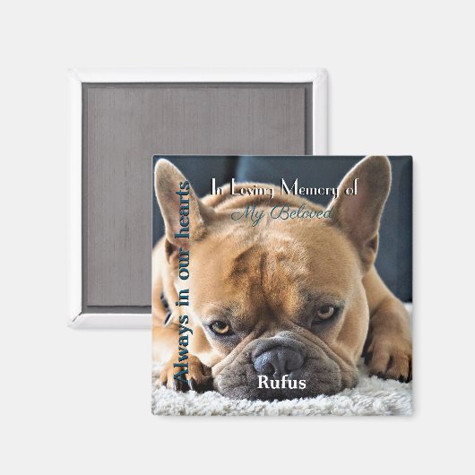 Foto Memorial Magnet mit Text - (Vorderseite/Rückseite)