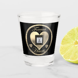 Foto Memorial mit Herz Schnapsglas