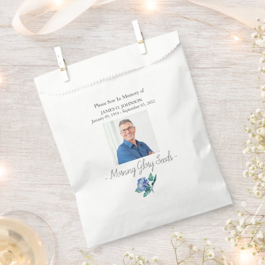 Foto Memorial Morning Glory Seed Beerdigung Geschenktütchen (Ausgeschnitten)
