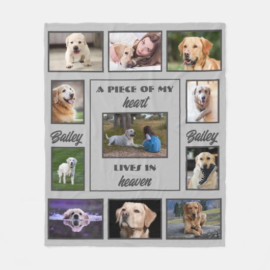 Foto Memorial Pet Blanket mit Sentiment und Name Fleecedecke (Vorderseite)