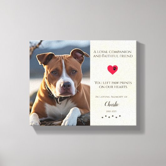 Foto-Memorial Pet Loss Zitat Personalisiert Leinwanddruck (Vorderseite)