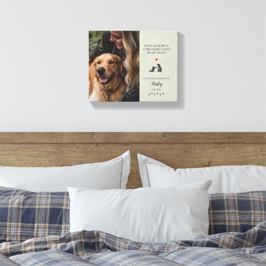 Foto-Memorial Pet Loss Zitat Personalisiert Leinwanddruck (Insitu (Schlafzimmer))