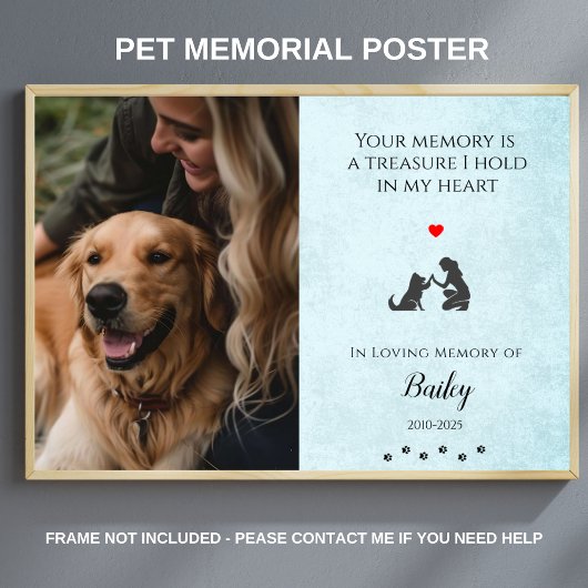 Foto-Memorial Pet Loss Zitat Personalisiert Poster
