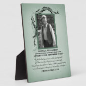 Foto Memorial Plaque Fotoplatte (Seite)