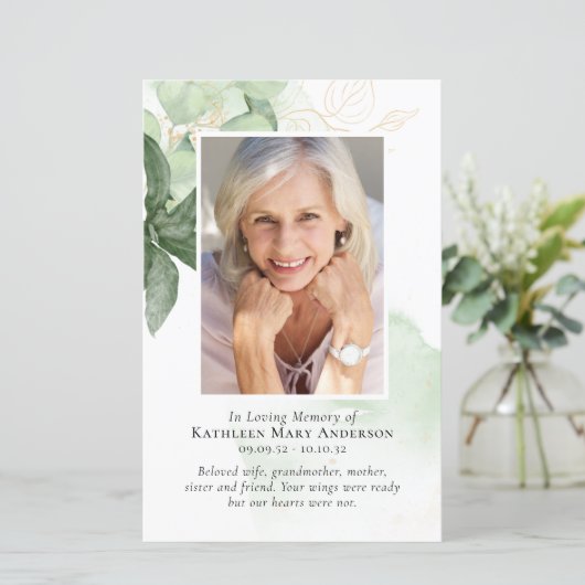 FOTO-Memorial-Service-Programm "Grüne Umgebung" (Stehend Vorderseite)