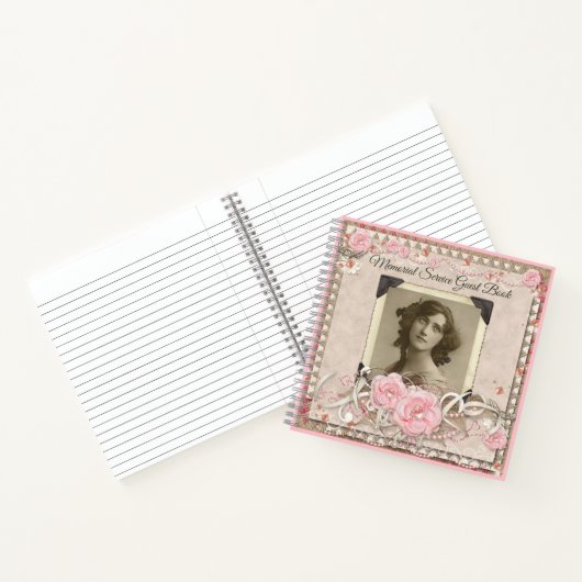 Foto Memorial Service Rose Angel Gems Gästebuch Notizblock (Innenseite)