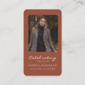 Foto Memorial Terracotta Burnt Orange Gebet Karte (Vorderseite)