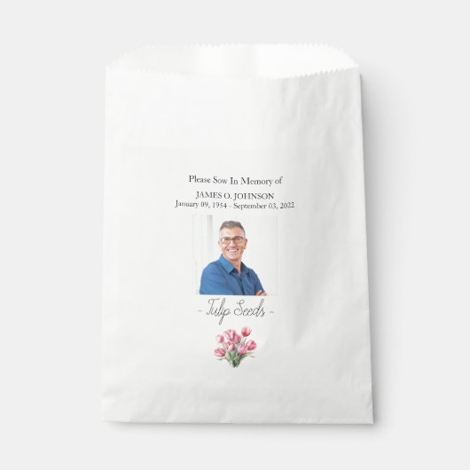 Foto Memorial Tulip Samenbeerdigung Geschenktütchen (Vorderseite)