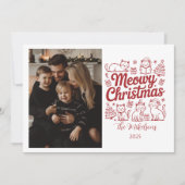 Foto Meowy Weihnachtsfeier Feiertagskarte (Vorderseite)