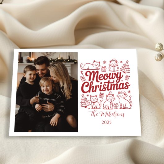 Foto Meowy Weihnachtsfeier Feiertagskarte