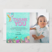 Foto Mermaid Birthday Dankeskarte (Vorderseite)