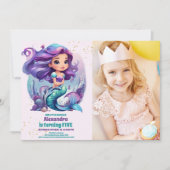 Foto Mermaid Magical Birthday Party Einladung (Vorderseite)